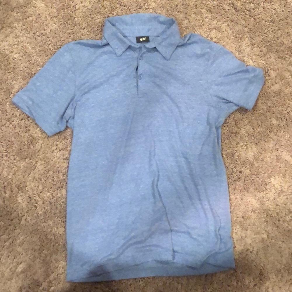🔥 H&M BLUE COLLAR SHIRT - Picture 1 of 2